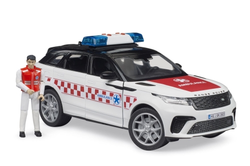 Bruder Range Rover Velar Veicolo di emergenza con figura e luci e suoni