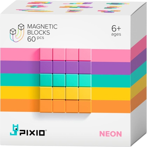 Pixio Giocattolo Magnetico Astratto Neon 60 Pezzi