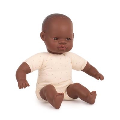Miniland Baby Doll africana con corpo in tessuto 32 cm