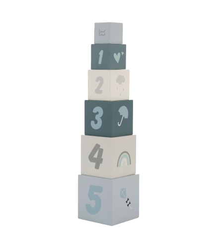 Label Label di legno Stacking blocks blu