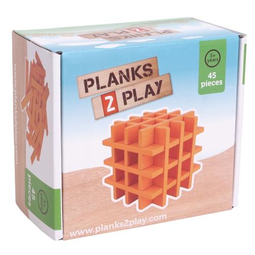 Planks2Play Plance di legno 45 pezzi arancione