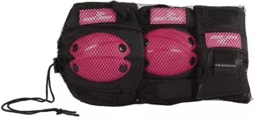 Street Runner Skate Set di protezione 6 parti Nero /Rosa S