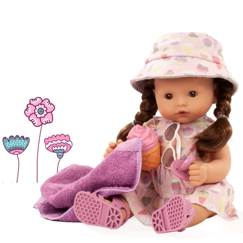 Götz Maxy Aquini, Ragazza ghiacciolo, capelli castani, occhi assonnati, 42 cm