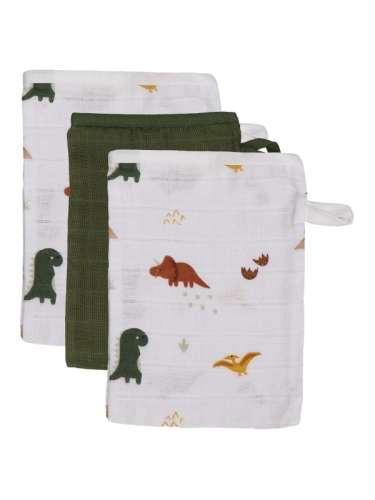 Blush &amp; Blossom - Set iniziale (6 pannolini - 3 guanti per lavare - 3 collutori) Dinosauro