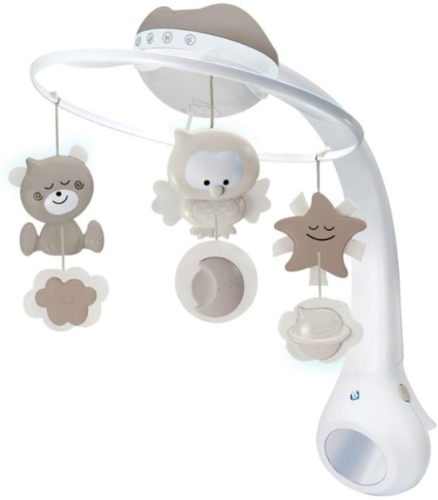 Infantino - WOM - Mobile musicale con proiettore 3 in 1 - Grigio