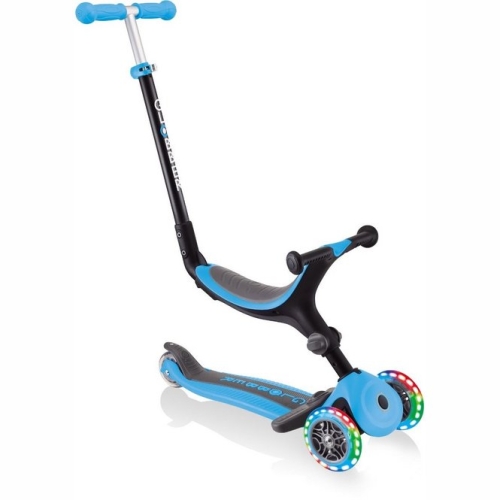 2a possibilità - Globber Go Up pieghevole Plus Step blu pastello con luci