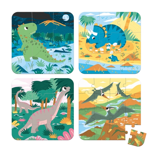 Janod 4 puzzle dinosarus