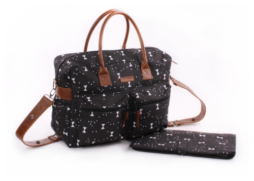 Borsa da bambino Kidzroom Black and White Bows Black