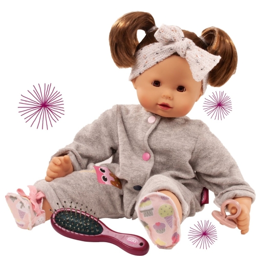 Götz Maxy Muffin, ghiacciolo per ragazza, capelli castani, occhi assonnati, 42 cm