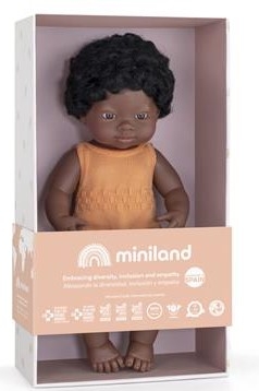 Miniland Baby doll Bambino africano 38 cm 