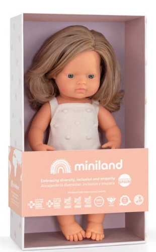 Miniland Baby doll capelli biondi 38 cm 