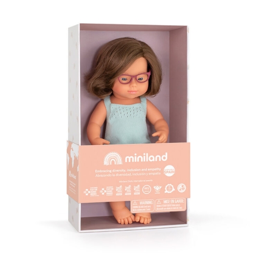 Miniland Baby doll europea con sindrome di Down 38 cm