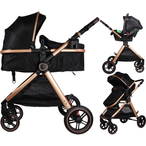 Ding passeggino 3 in 1 Liam nero/rosa