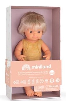 Miniland Baby doll europea con apparecchio acustico 38 cm