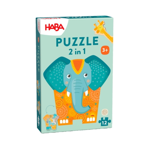 Haba Puzzle in legno 2 in 1 Elefante