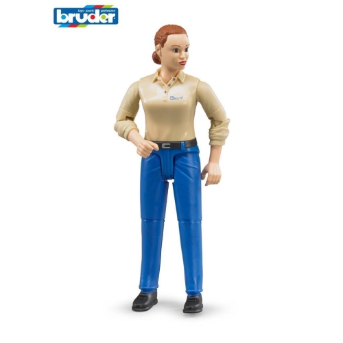 Bruder BWorld Donna con pelle bianca e pantaloni blu 