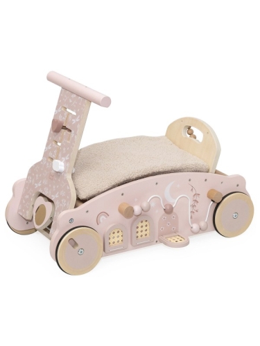 Label Label 3-in-1 Trainer da passeggio in legno rosa