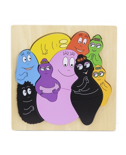 Puzzle in legno con etichetta Barbapapa