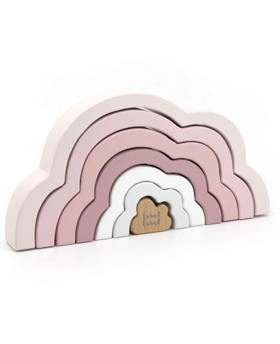 Label Label arcobaleno puzzle nuvola rosa