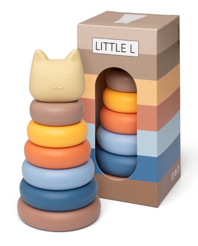 Gatto a torre impilabile Little L Beige e blu