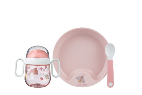 Mepal Mio Baby Stoviglie 3 pezzi Little Dutch Fiori e Farfalle 