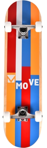 Move Skateboard Stripes Rosso