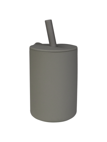 Tryco - Silicone - Tazza con cannuccia - Grigio oliva