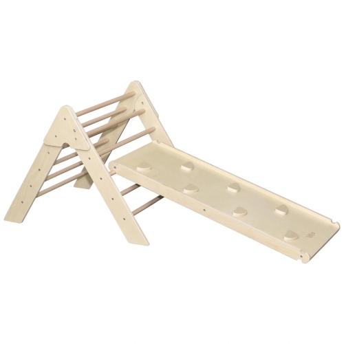 Tryco - Triangolo di arrampicata in legno con scivolo