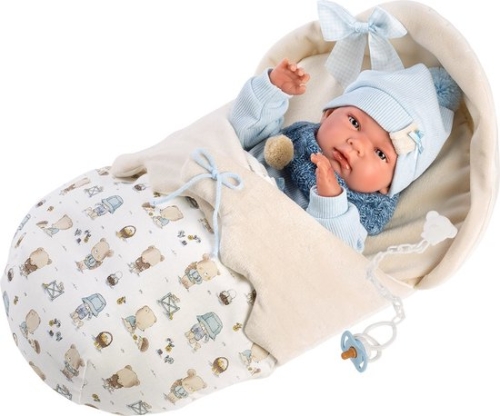 Llorens Baby Doll Nico Blu con sacco a pelo 40 cm