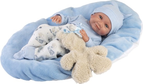 Llorens Baby Doll Nico Blu con cuscino e coccole 40 cm