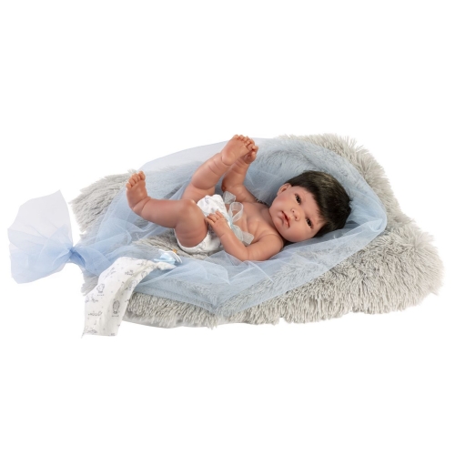 Llorens Baby Doll Nico Blu con cuscino e telo per le coccole 40 cm
