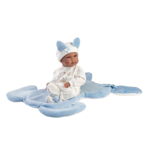 Llorens Baby Doll Bimbo Blu con cuscino coniglio 35 cm