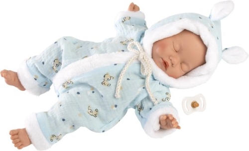 Llorens Baby Doll Corpo morbido addormentato blu 31 cm