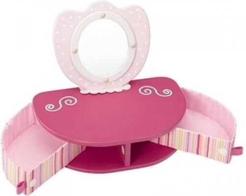 Wonderworld Trucco in legno con tavolo girevole rosa